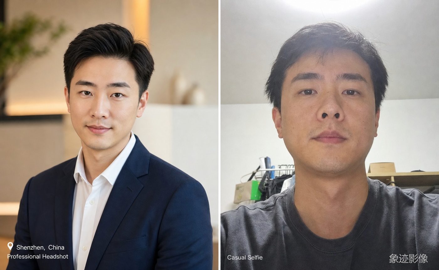 职业照和自拍对比分析